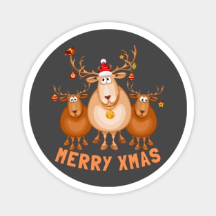 Funny Reindeer Xmas Apparel Magnet